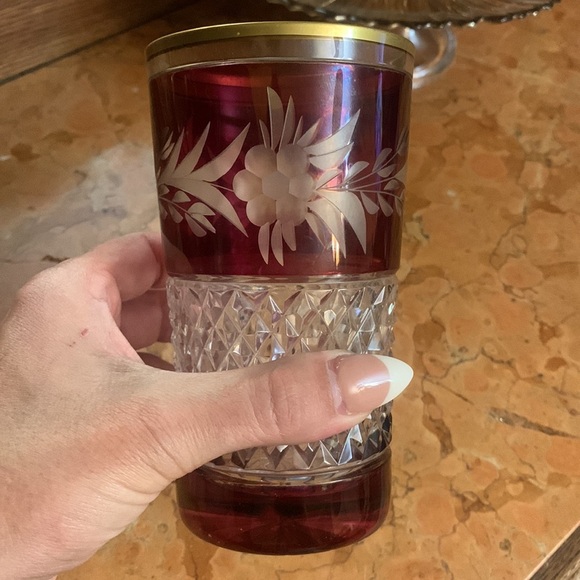 Ebeling & Reuss Ruby Cut to Clear Crystal Tumbler - Picture 2 of 4